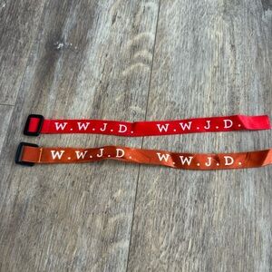 NWOT! Red and Orange WWJD Bracelet Set - Unisex